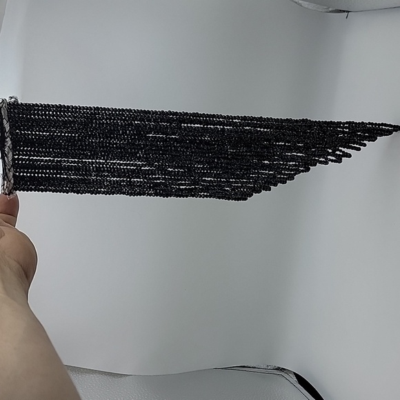 815.00 Cts Natural 20 Strand Black Spinel Faceted Gemstone Beaded Necklace - Picture 10 of 12